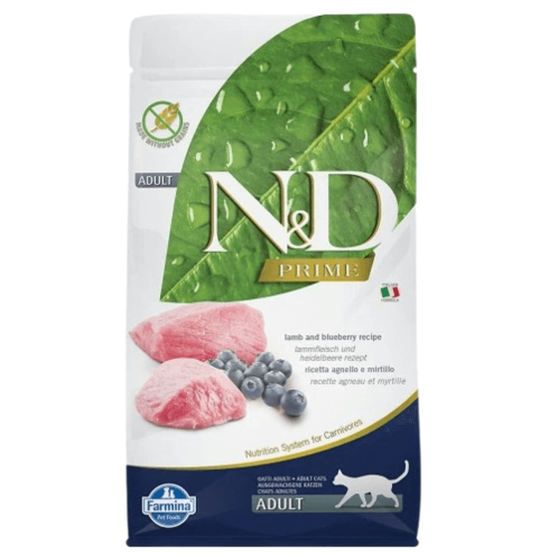 Сухий корм для дорослих кішок Farmina N&D Grain Free Feline Adult Lamb and Blueberry з ягням та чорницею, 5 кг