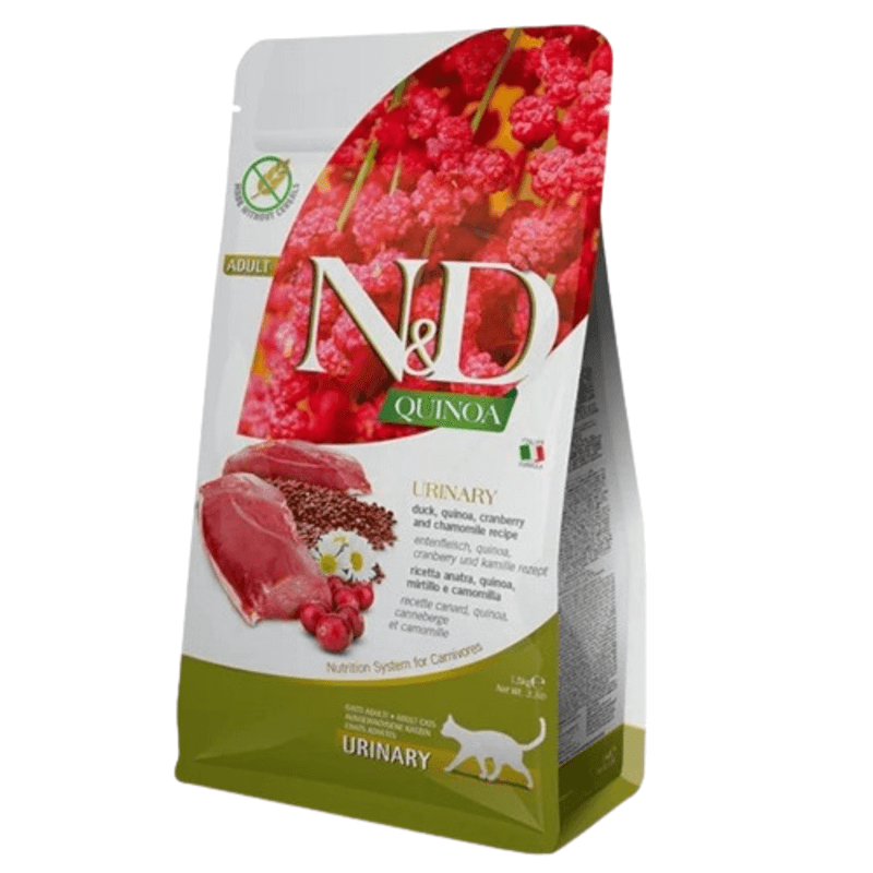 Сухий корм для котів Farmina N&D Quinoa Urinary Duck&Cranberry ADULT для профілактики сечокам'яної хвороби з качкою та кіноа 5 кг
