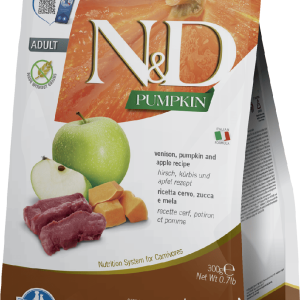 Фарміна кет сух N&D CAT PUMPKIN VENISON & APPLE ADULT з гарбузом, олениною та яблуком 300 gr 35363