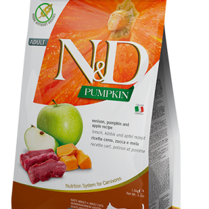 Фарміна кет сух N&D CAT PUMPKIN VENISON & APPLE ADULT з гарбузом, олениною та яблуком 1,5 kg 35417