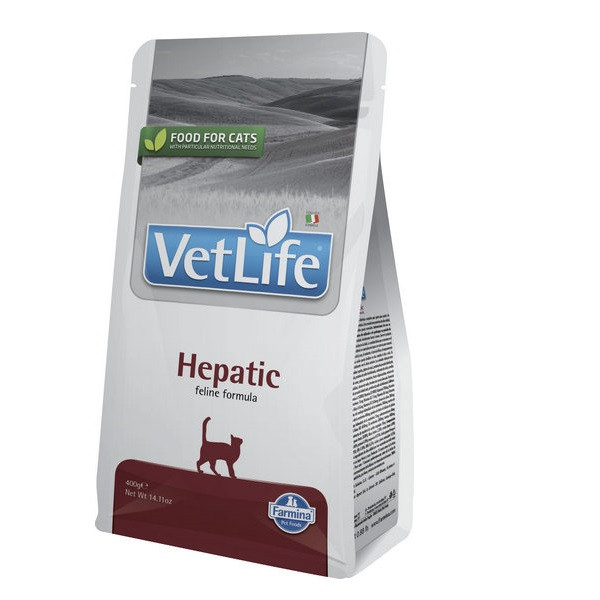 Фарміна кет сухий Vet Life Hepatic дієтичне харчування при хронічній печінковій недостатності, 400 г