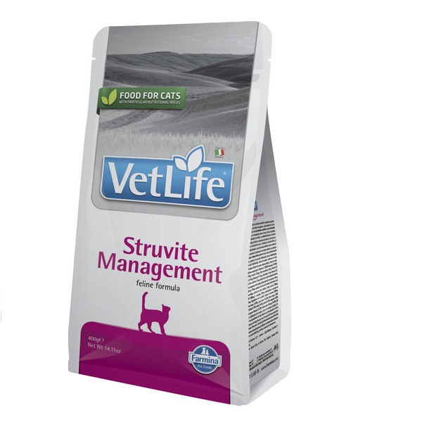 Сухий корм Farmina Vet Life Management Struvite для котів при рецидивах струвітних уролітів, 400 г