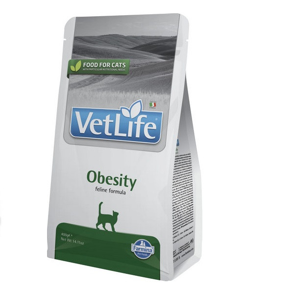 Сухий корм Farmina Vet Life Obesity для котів дієтичне харчування для зниження зайвої ваги, 400 г