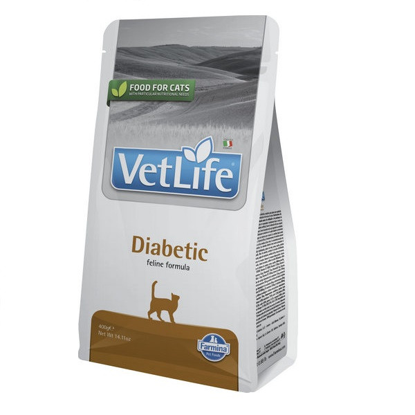 Сухий лікувальний корм для котів Farmina Vet Life Diabetic дієт. харчування, для контролю рівня глюкози в крові при цукровому