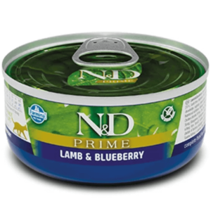 Вологий корм для котів Фарміна Farmina N&D Grain Free Prime Lamb Adult беззерновий корм з ягням та чорницею, 70 г