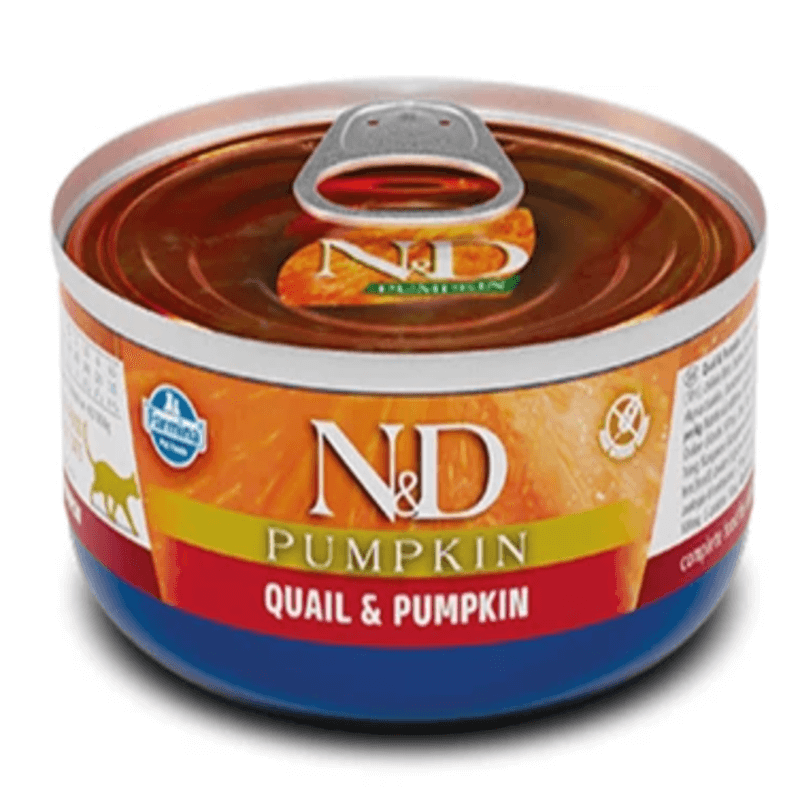 Вологий корм для котів Фарміна Farmina N&D Grain Free Pumpkin Quail Adult беззерновий корм з гарбузом та перепелом, 70 г