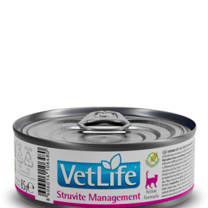 Фарміна кет волог Vet Life Management Struvite дієт. харчування, для лікування та профілактики рецидивів струвітних уролітів, 85 г