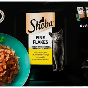 Вологий корм Sheba (Шеба) для дорослих котів з м'ясом птиці в желе 4 х 85 г