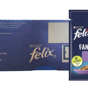 Вологий корм Фелікс Felix Fantastic консерви для кішок з ягням в желе (блок 26 шт × 85 г)