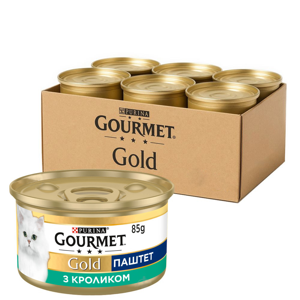 Консерва Gourmet Gold (Гурмет Голд) для кішок паштет з кроликом 24 шт × 85 г Purina