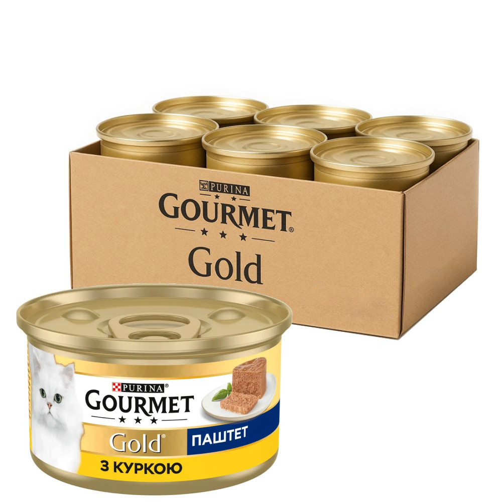 Консерва Gourmet Gold (Гурмет Голд) для котів паштет з куркою мус 24 шт × 85 г