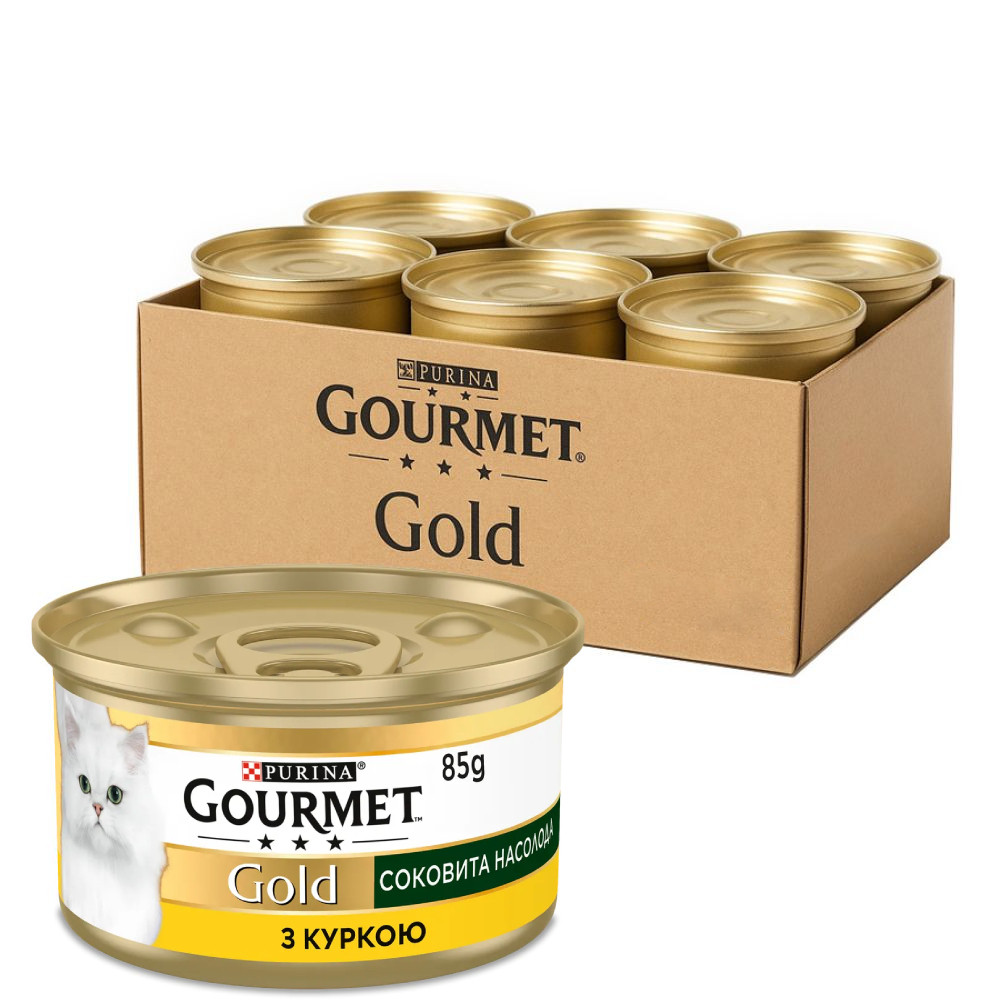 Консерва Gourmet Gold (Гурме Голд) для кішок соковита насолода з куркою 24 шт × 85 г