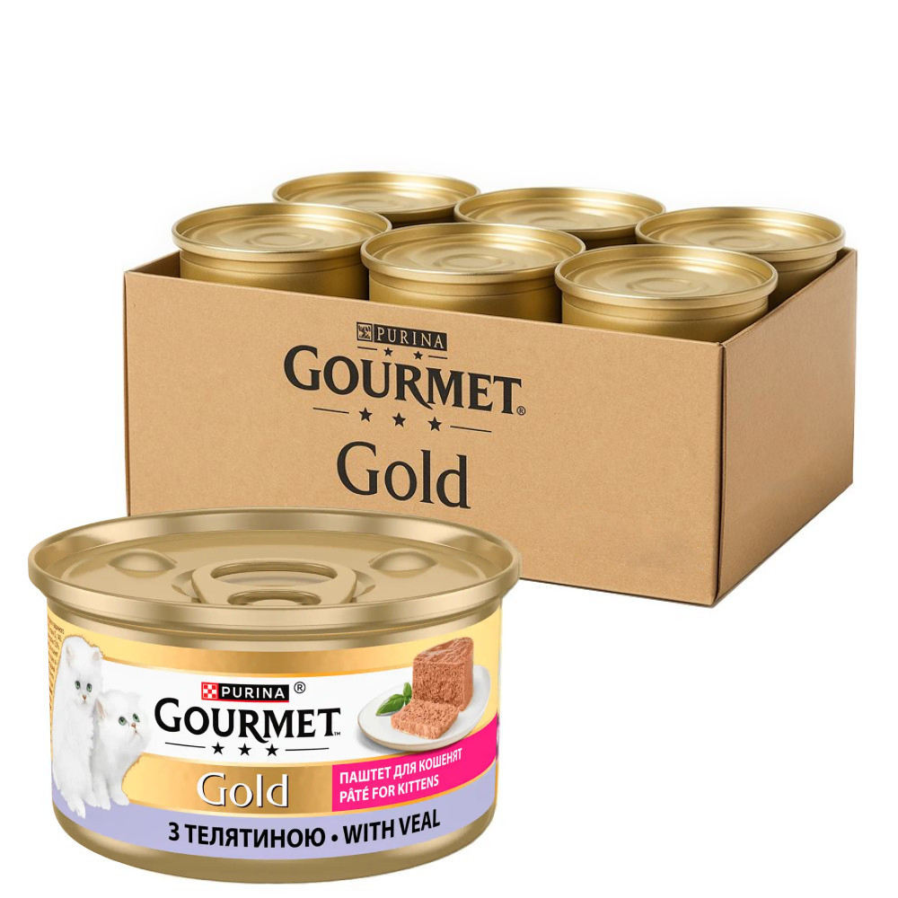 Консерва Gourmet Gold (Гурмет Голд) паштет з телятиною для кошенят 24 шт × 85 г Purina