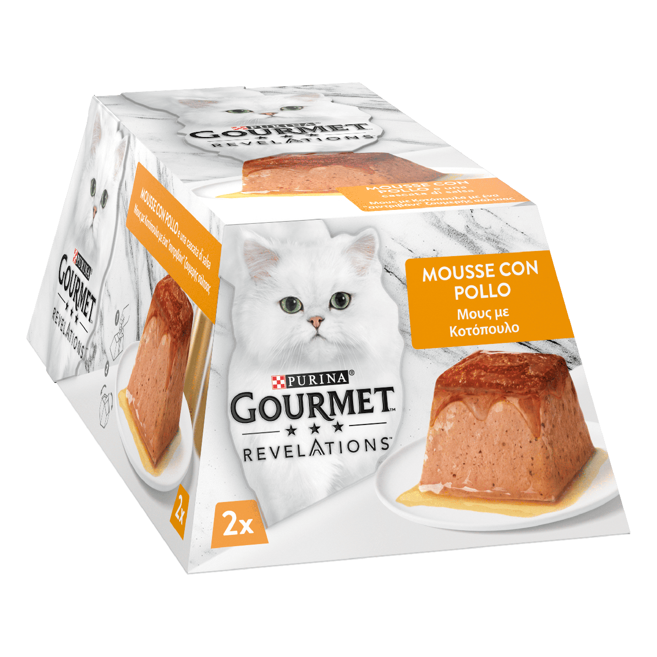 Вологий корм для дорослих котів Gourmet (Гурме) Revelations мус з куркою та підливкою 114 г (2 шт x 57 г)