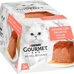 Вологий корм для дорослих котів Gourmet (Гурме) Revelations мус з лососем та підливкою 114 г (2 шт x 57 г)