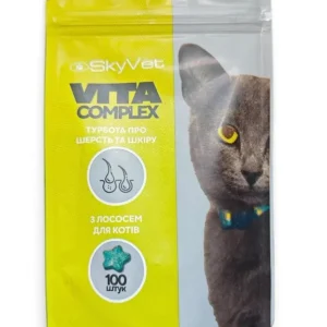 Додатковий корм Vita Complex для котів з лососем (для шерсті та шкіри) 100 шт