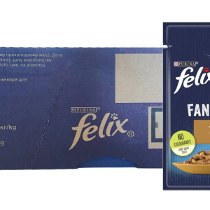 Вологий корм Фелікс Felix Fantastic консерви для кішок з індичкою в желе (блок 26 шт × 85 г)